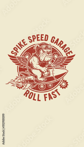 Vintage Style Bulldog Logo Design Element.