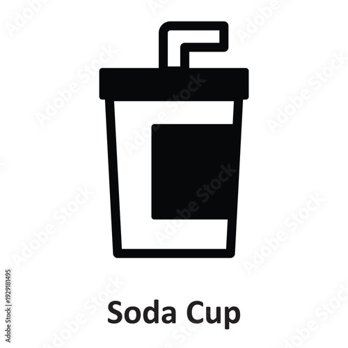 Soda Cup Vector Icon which can easily modify or edit