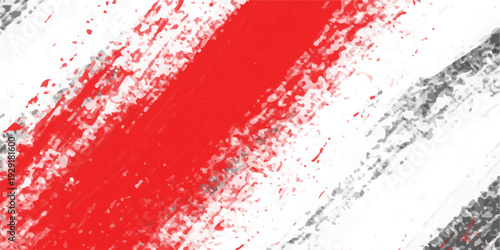 Red and white grunge texture background with blood paint splatters and ink splashes in a vector illustration design for a Christmas heart or Valentine love card holiday backdrop