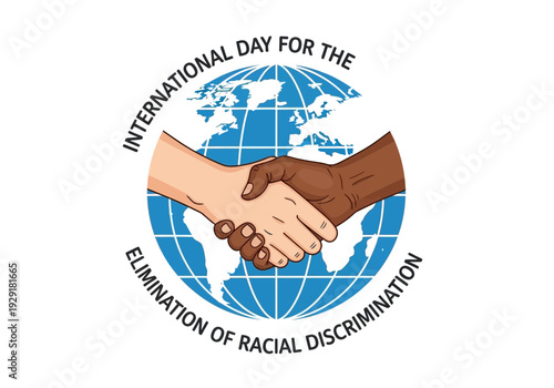 International day for the elimination of racial discrimination logo with handshake