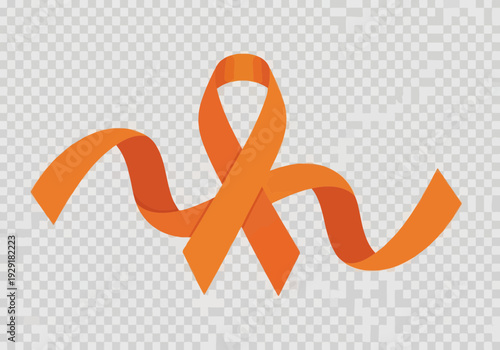 Orange awareness ribbon symbol