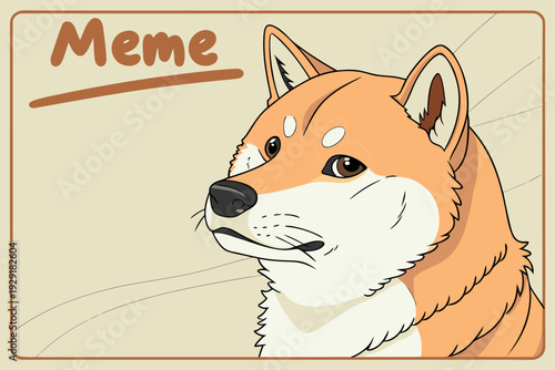 Cute Shiba Inu dog meme with surprised expression