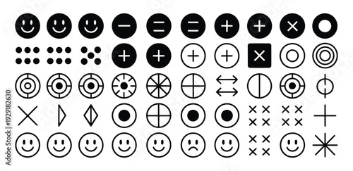 Round Bullet Points Collection for Websites, Apps, and Infographics, Vector Listing Icons and Symbols in Modern Design.