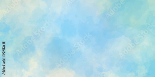 Abstract colorful watercolor background featuring a grunge paper texture with vintage paint strokes in fire orange and sky blue art patterns on an old canvas wallpaper illustration