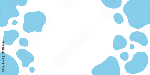 水色の牛柄の背景素材イラスト