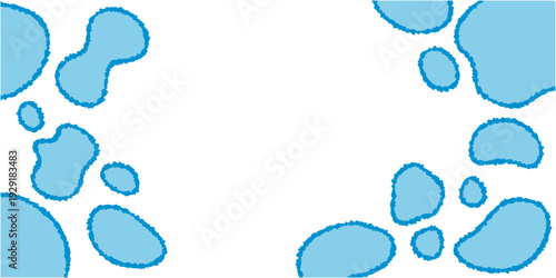 水色の牛柄の背景素材イラスト