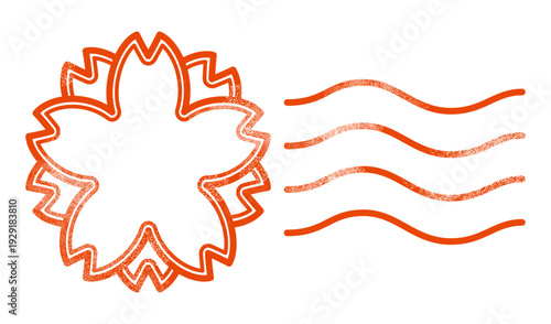 桜の花の消印スタンプのアイコン