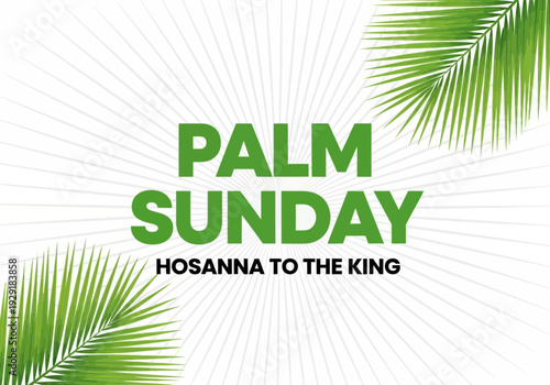 Palm sunday greeting with palm leaves