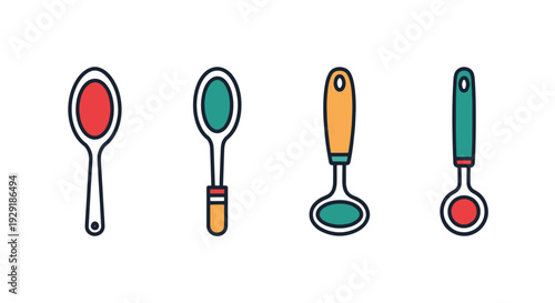 Mixing Spoon Line minimal graphic color