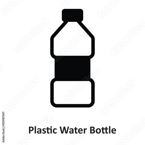 Plastic Water Bottle Vector Icon which can easily modify or edit