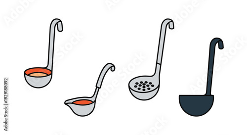 Ladle Line art clean color artwork