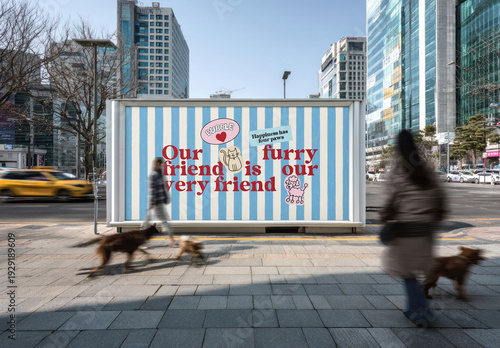 City Street Advertisement Billboard Mockup  WithDogs PSD