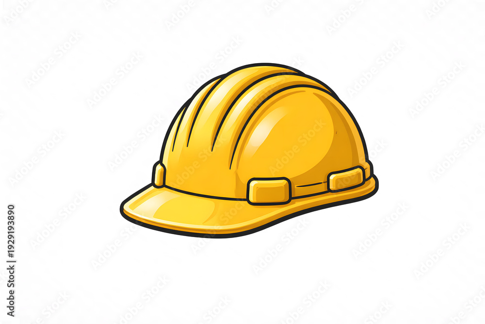 Fototapeta premium Vibrant yellow hard hat for construction and safety