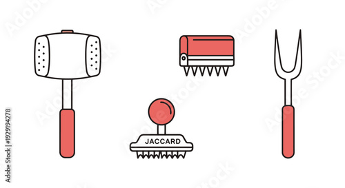 Meat Tenderizer Line clean vibrant tone illustration