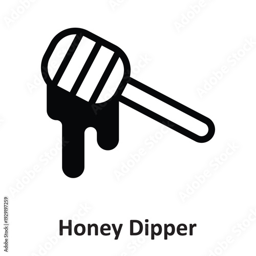 Honey Dipper Vector Icon which can easily modify or edit