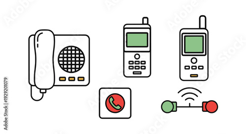 Intercom System Line simple creative color illustration