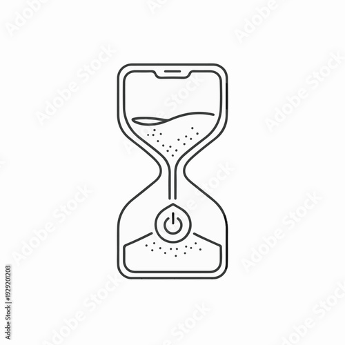 An hourglass icon, representing time with a smartphone touch.