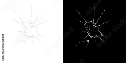 Bild auf Leinwand Broken Frosted Glass Crack Overlay Light PNG
