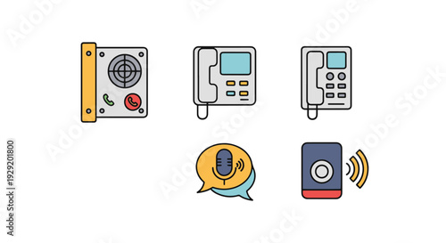 Intercom System Line minimal smooth color illustration