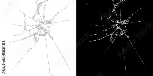 Foto Broken Window Glass Splinter Debris Overlay PNG