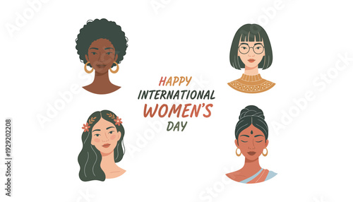 Four women celebrating international women's day