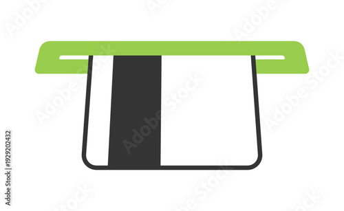 ATM card insertion icon with green slot, without background
