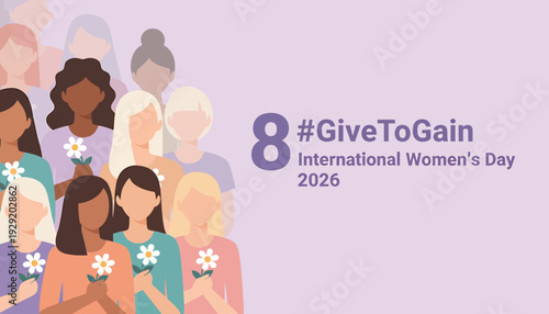 International women's day 2026 celebration with diverse group of women