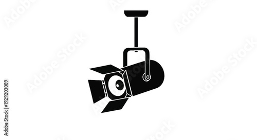 Classic studio stage light vector illustration for theatrical productions and film sets, perfect for highlighting key elements in a creative graphic design project or event.