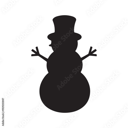 Black Snowman silhouette vector illustration