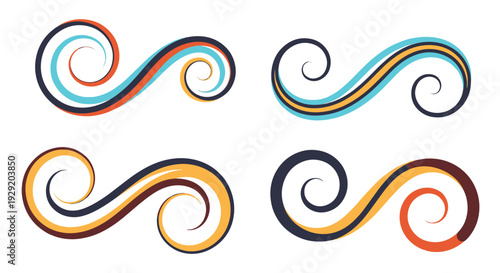 Invitation Swirl Orn shape color vector design