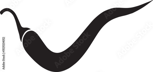 Dynamic Hot Chili Pepper Silhouettes with Sharp Pointed Tip for Spicy Food Branding