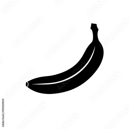 Banana Silhouette: A sleek, minimalistic silhouette of a ripe banana, showcasing its iconic curved shape and simple elegance.