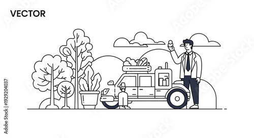 People near a vehicle with supplies in an outdoor setting.