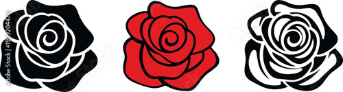 Rose repeat pattern set for packaging and textiles