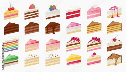 set of birthday cakes