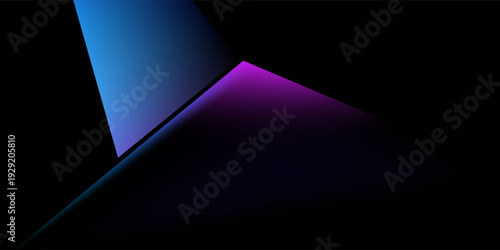 3d rendering of purple and blue abstract geometric background. Cyberpunk concept. Scene for advertising, technology, hi-tech, showroom, banner, game, E-sport, business, luxury. Sci-Fi Illustration
