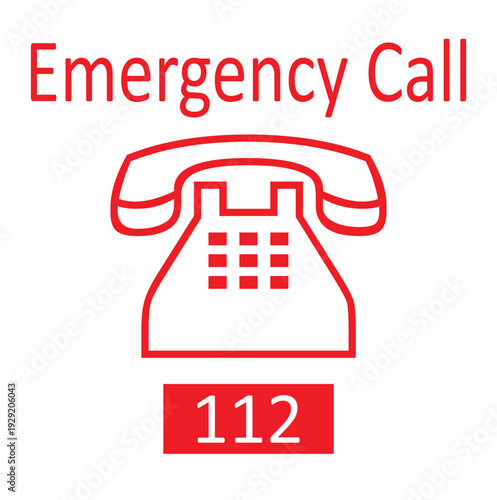 emergency call number 911 vector icon