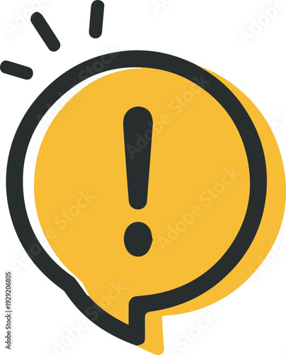 Exclamation speech bubble for website alert banner