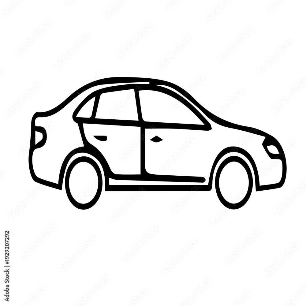 Fototapeta premium Car Silhouette Line Art