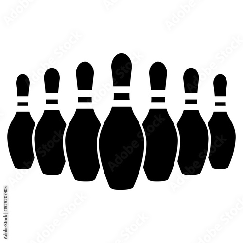 Bowling icon vector. Bowling ball Illustration sign. Bowling pins symbol. Sport logo.