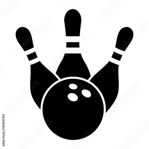 Bowling icon vector. Bowling ball Illustration sign. Bowling pins symbol. Sport logo.