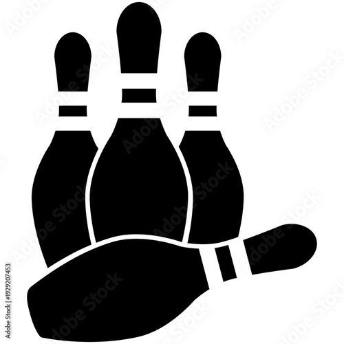 Bowling icon vector. Bowling ball Illustration sign. Bowling pins symbol. Sport logo.