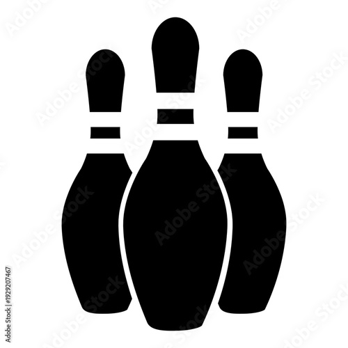 Bowling icon vector. Bowling ball Illustration sign. Bowling pins symbol. Sport logo.