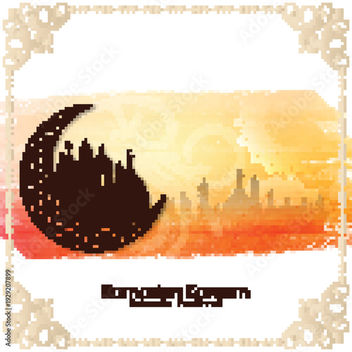 Religious Ramadan Kareem Islamic festival mosque background