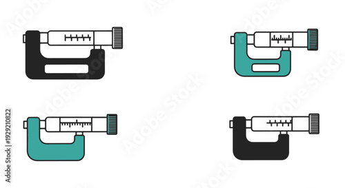 Micrometer Line art minimal digital color illustration