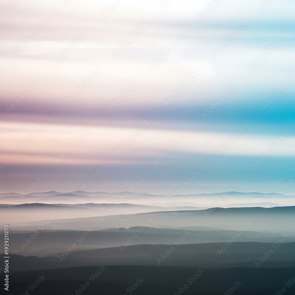 Fototapeta premium Soft colorful sky with layered clouds.