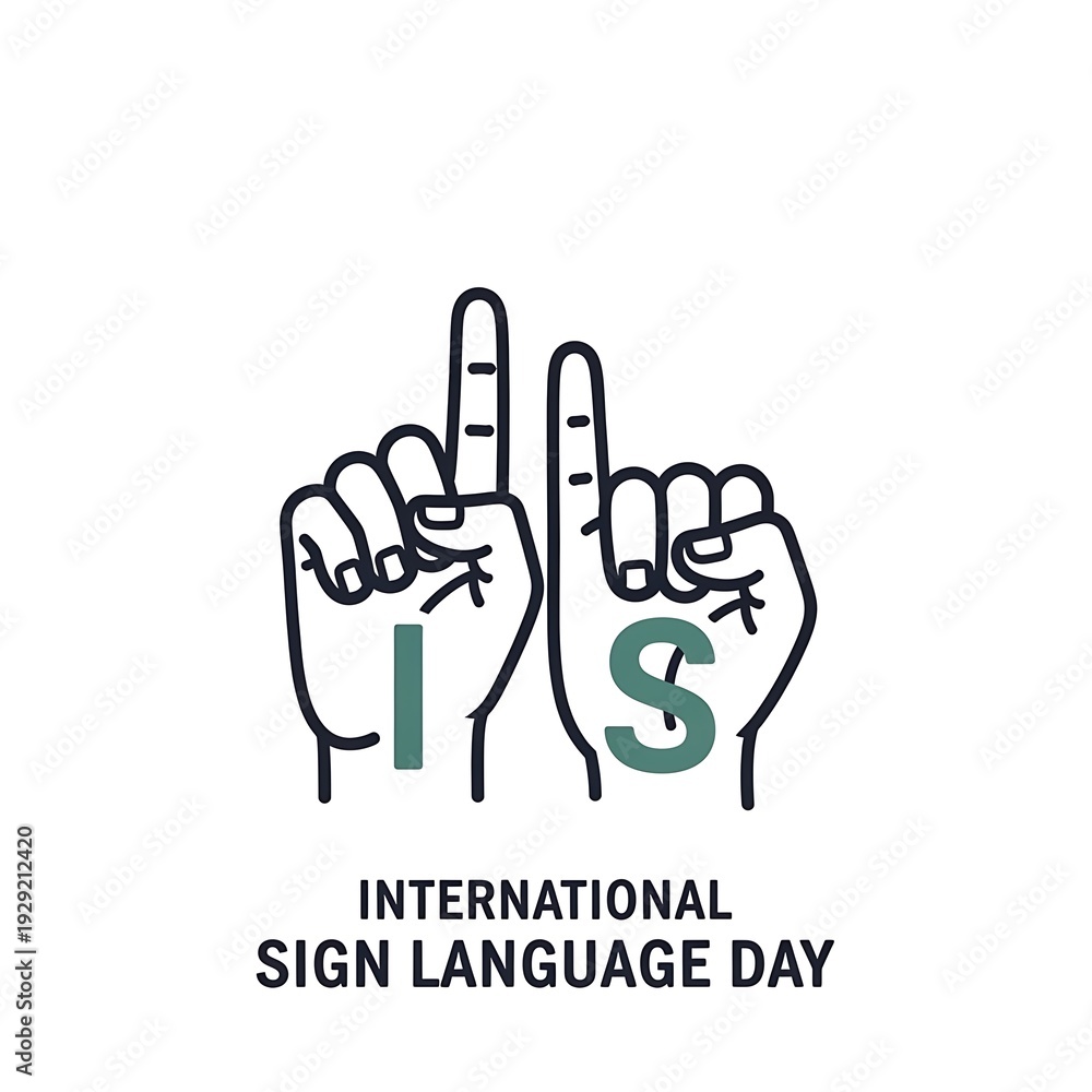 Fototapeta premium International Sign Language Day Awareness Symbol.