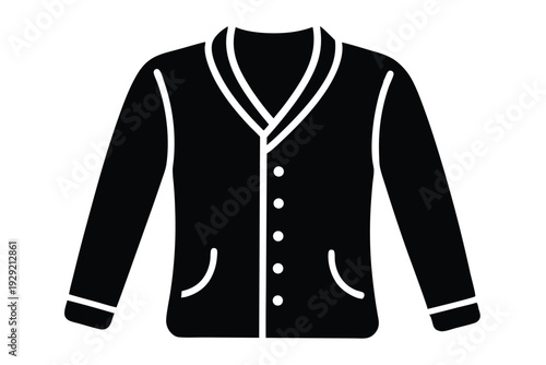 cardigan silhouette line art vector illustration