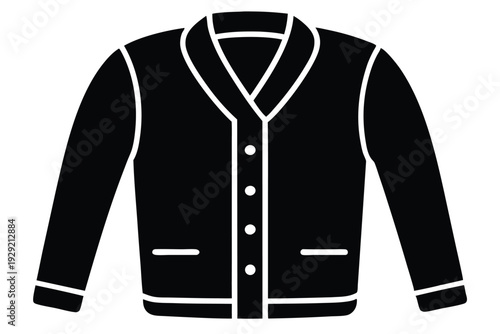 cardigan silhouette line art vector illustration