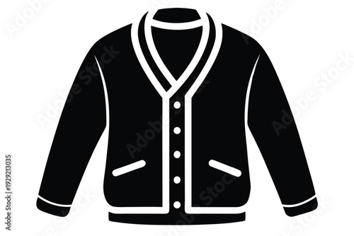 cardigan silhouette line art vector illustration